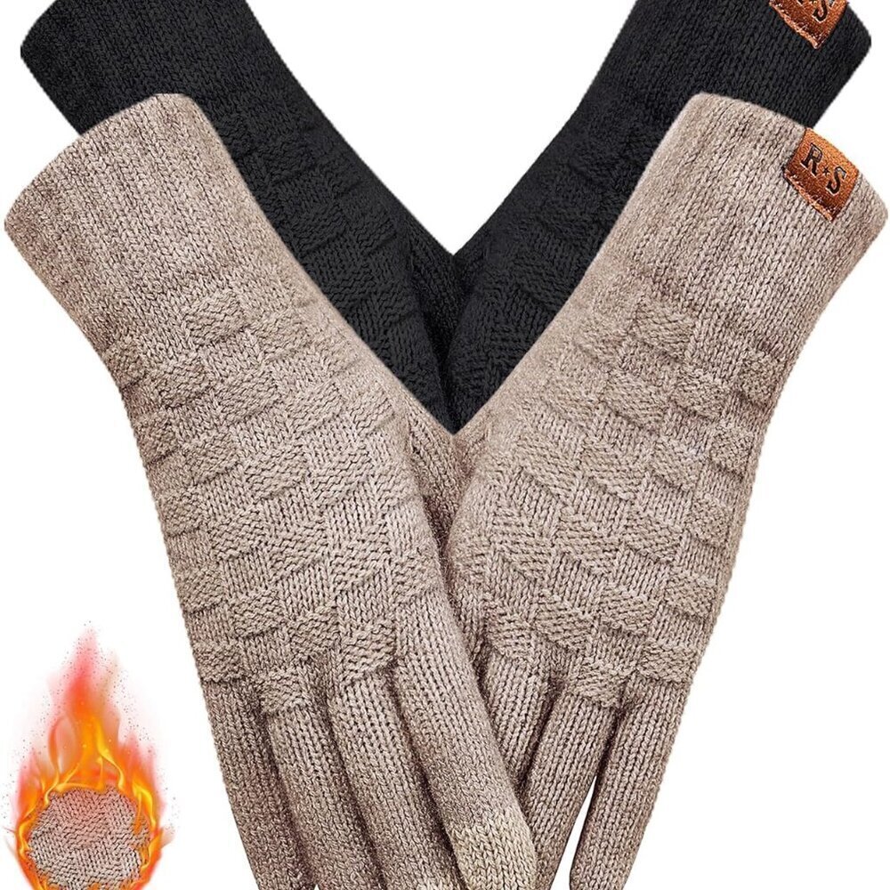Women’s Winter Gloves Touchscreen Knit Warm Thermal Elastic Gloves for Cold Weat